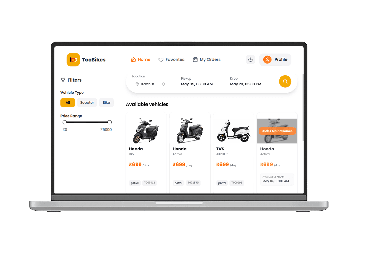 Toobikes desktop